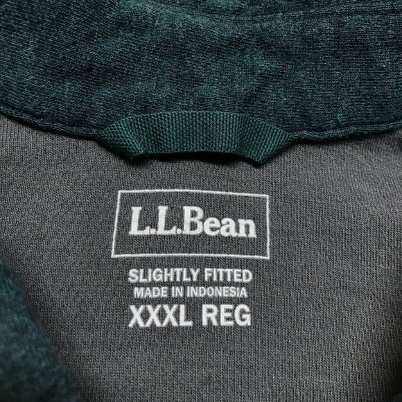 L.L. Bean Polo Shirt Mens Size 3XL Green Washed Cotton Double Knit Long Sleeve - Picture 3 of 8